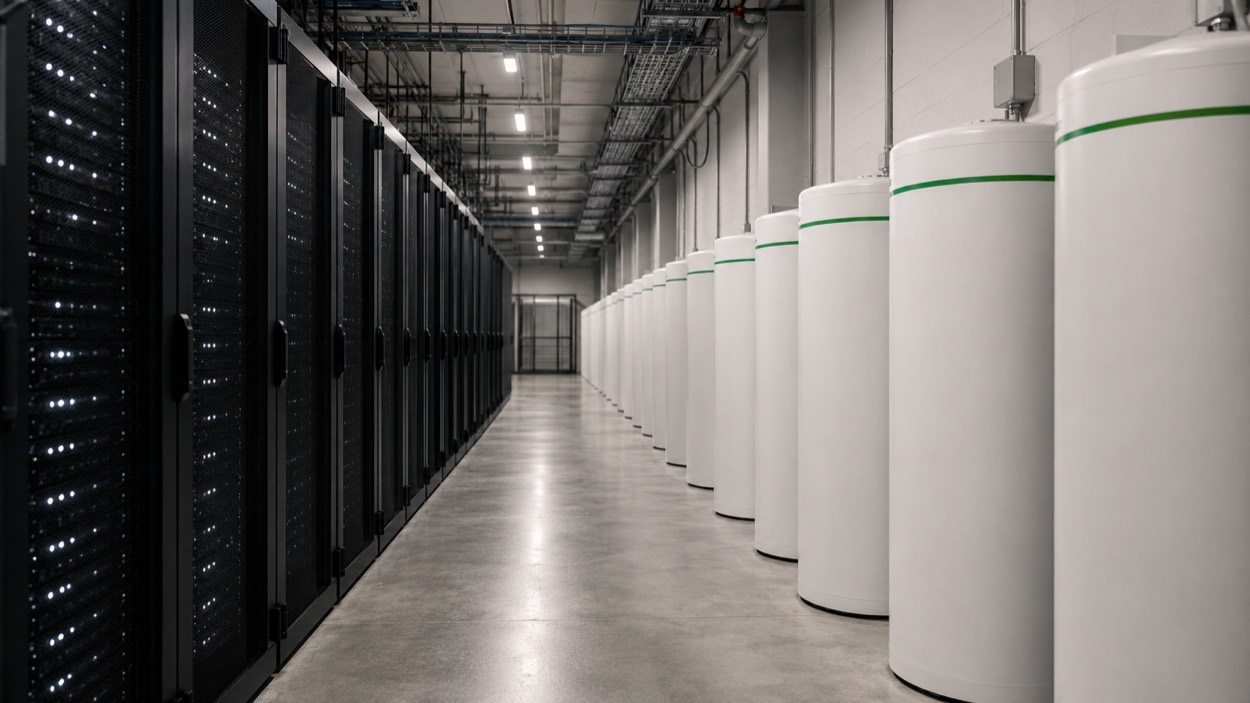 Storage alongside the server hall