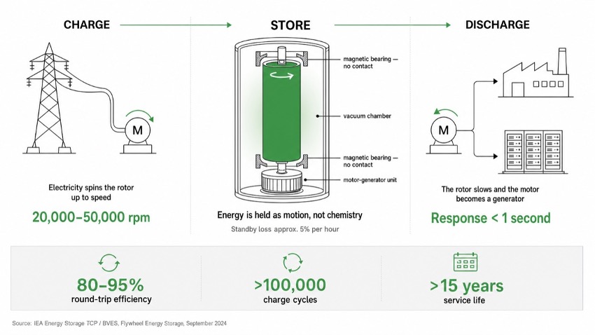 How flywheel energy storage works
